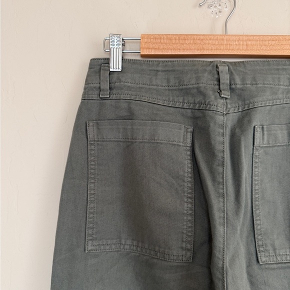 GAP Wide Leg Khaki Olive Green Wide-Leg Chino Pants Women’s 6 Loose - Picture 4 of 7